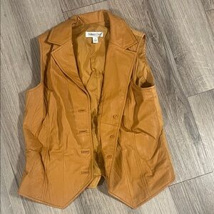 Coldwater Creek Brown Leather Vest